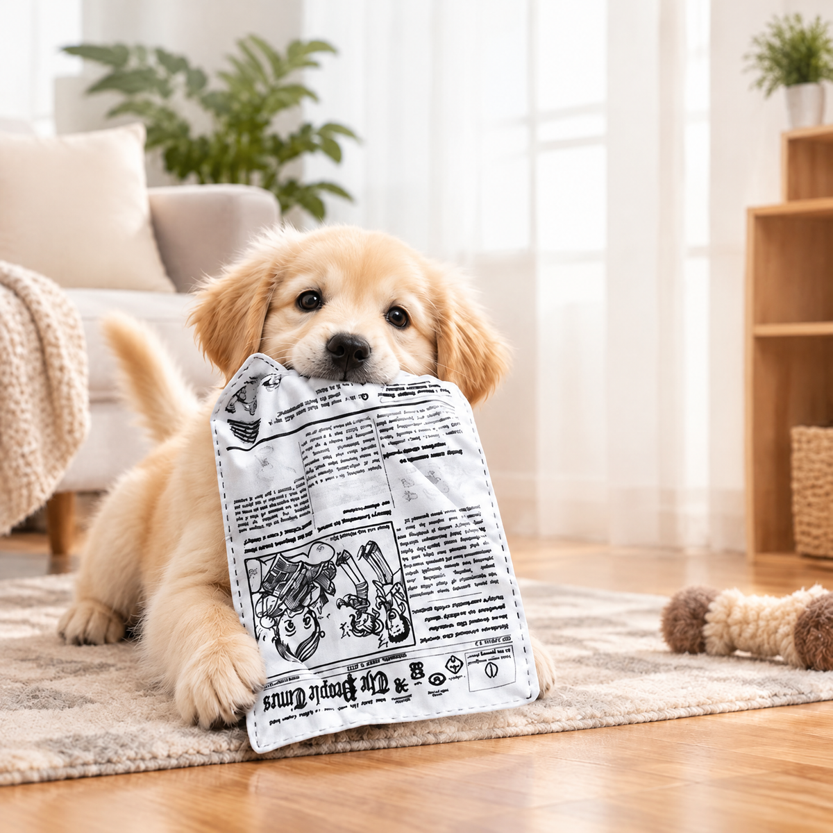 Newspaper-Style Pet Chew Toy